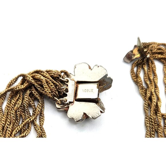 Vintage Multi Strand Chain Necklace With Rose Clasp - VOGUE - Picture 3 of 3